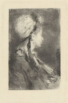 The Artist's Wife in Profile Facing Right, c. 1880. Creator: Mose, Bianchi