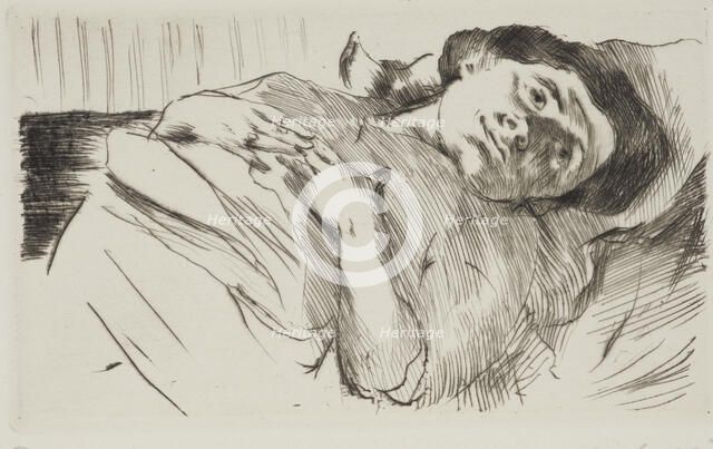 The artist's wife - Kranke Frau, 1914. Creator: Lovis Corinth.