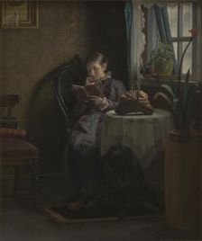 The Artist's Wife Reading, 1881. Creator: Michael Peter Ancher