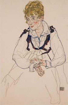 The artist's wife, seated, 1917. Creator: Egon Schiele