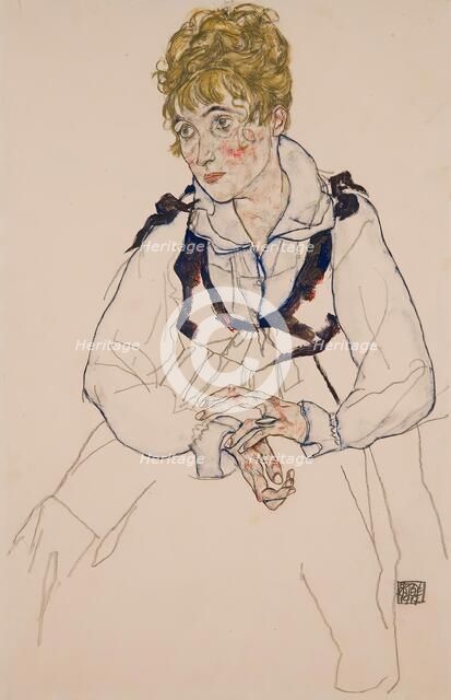 The artist's wife, seated, 1917. Creator: Egon Schiele.