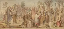 The Arts Being Introduced to Germany by Christianity, c1855. Creator: Philipp Veit