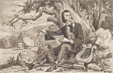 The arts: poet, lyre, painter, around 1870. Creator: Joseph Eugen Horwarter