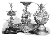 The Ascot Races Prize Plate: the Royal Hunt Cup, the Ascot Cup, the Queen's Gold Cup, 1869. Creator: Unknown