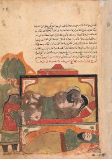 The Ascetic Witnesses the Woman Trying to Poison the Lover, Folio from a Kalila..., 18th century. Creator: Unknown