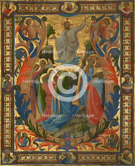 The Ascension: cutting from a gradual, designed about 1410; completed about 1431. Creators: Lorenzo Monaco, Zanobi di Benedetto Strozzi, Battista di Biagio Sanguigni.