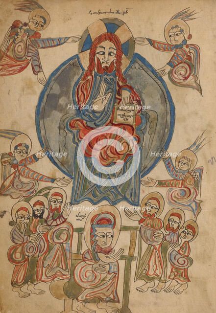 The Ascension; Gospel Book, 1386. Creator: Unknown.