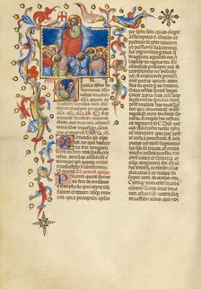 The Ascension: Initial V: Two Apostles; Missal, between about 1389 and 1400. Creator: Master of the Brussels Initials