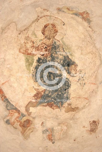 The Ascension of Christ, 1313. Artist: Ancient Russian frescos  