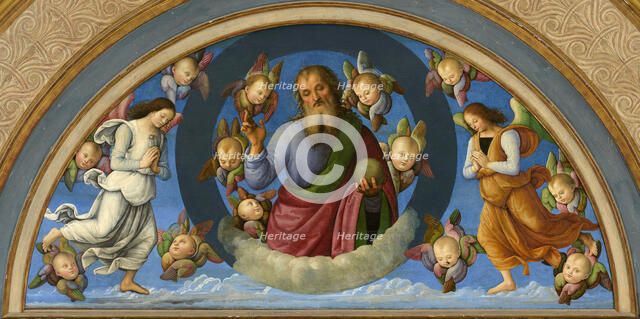 The Ascension of Christ. Detail: The Eternal Father between Two Angels , 1498. Creator: Perugino (ca. 1450-1523).