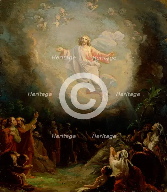 The Ascension of Christ, sketch for the Lemlanni altarpiece, 1872. Creator: Robert Wilhelm Ekman.