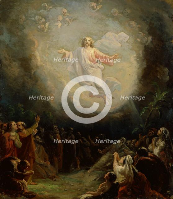 The Ascension of Christ, sketch for the Lemlanni altarpiece, 1872. Creator: Robert Wilhelm Ekman.