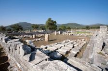 The asclepeion and the bouleuterion at Messene, Greece. Creator: Samuel Magal