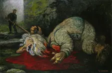 The Ash Lad beheads the Troll; For Soria Moria Palace, series consisting of twelve..., 1900. Creator: Theodor Kittelsen