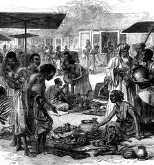 The Ashantee War: the market-place at Coomassie, 1873. Creator: Unknown