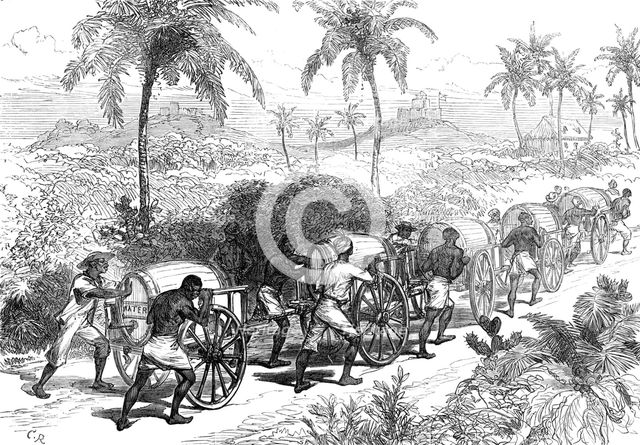 The Ashantee War: the water supply of Cape Coast Castle - from a sketch by our special artist, 1874. Creators: C. R., Melton Prior.