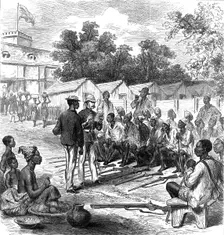 The Ashantee War: arrivals at the North Gate, Cape Coast Castle...sketch by our special artist, 1874 Creator: Jenkin