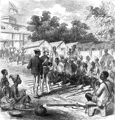 The Ashantee War: arrivals at the North Gate, Cape Coast Castle...sketch by our special artist, 1874 Creator: Jenkin