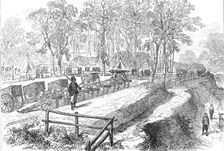 The Ashantee War: artillery park in the camp at Prah-Su, from a sketch by our special artist, 1874. Creator: Unknown