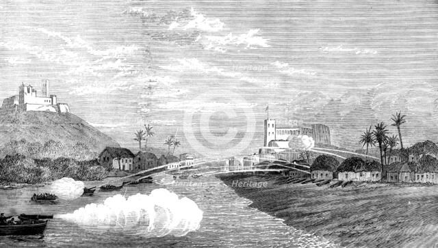 The Ashantee War: bombardment of the town of Elmina, 1873. Creator: Unknown.