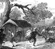 The Ashantee War: fall of a tree in camp, 1874. Creator: Unknown