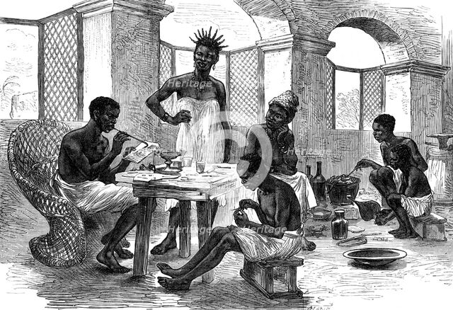 The Ashantee War: jeweller's shop, Cape Coast Castle - from a sketch by our special artist, 1874. Creator: Unknown.