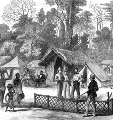 The Ashantee War: newspaper correspondents quarters in the camp at Prah-Su, 1874. Creator: Unknown