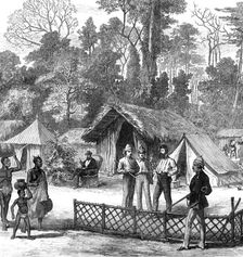 The Ashantee War: newspaper correspondents quarters in the camp at Prah-Su, 1874. Creator: Unknown
