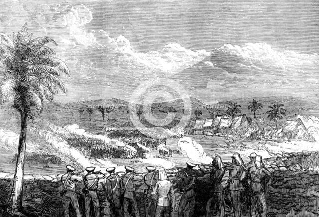 The Ashantee War: repulse of the Ashantees at Elmina by the British sailors and marines, 1873. Creator: Unknown.