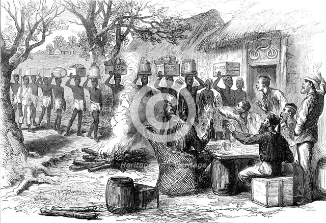 The Ashantee War - sketches by our special artist: arrival of stores, 1874. Creator: Unknown.