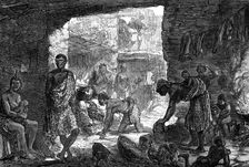 The Ashantee War - sketches by our special artist: interior of a native hut, Cape Coast Castle, 1874 Creator: Unknown