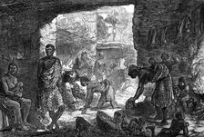 The Ashantee War - sketches by our special artist: interior of a native hut, Cape Coast Castle, 1874 Creator: Unknown
