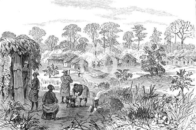The Ashantee War: Sutah - station on the road to Coomassie,...sketch by our special artist, 1874. Creator: Unknown.