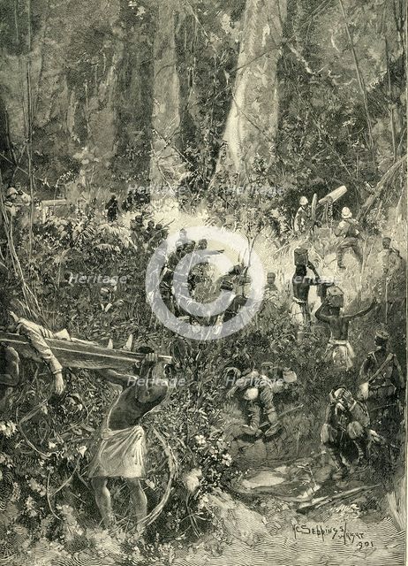 'The Ashanti War of 1900: A Fight in the Forest', c1900. Creator: Marguerite Jacob.