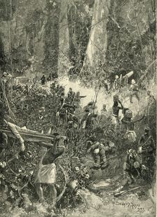 The Ashanti War of 1900: A Fight in the Forest c1900. Creator: Marguerite Jacob
