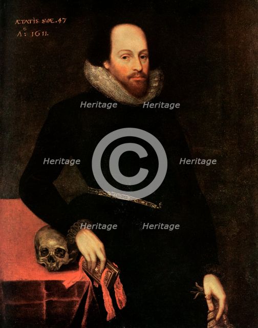 The Ashbourne Portrait of Shakespeare, 16th century.Artist: Cornelius Ketel