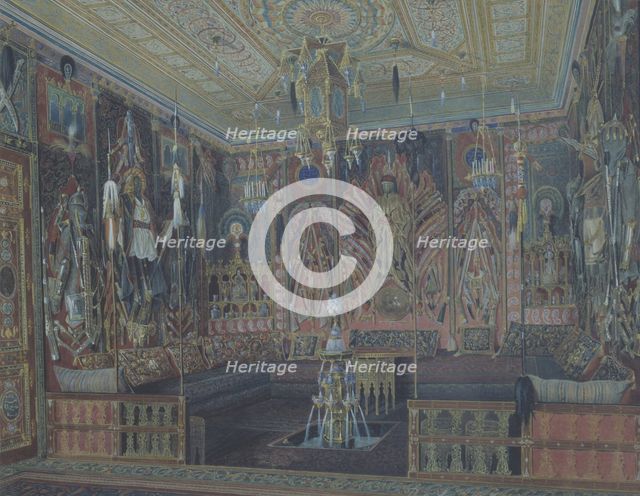 The Asiatic (Turkish) room in the Great Palais in Tsarskoye Selo. Artist: Premazzi, Ludwig (Luigi) (1814-1891)