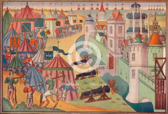 The assault on the strong town of Africa, 1390 (1905). Artist: Unknown.