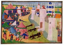 The Assault on the Strong Town of Afrique 15th Century.Artist: Master of the Harley Froissart