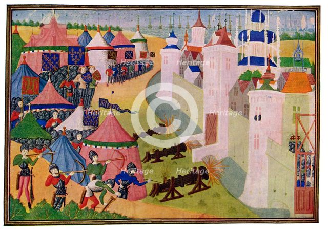 'The Assault on the Strong Town of Afrique', 15th Century.Artist: Master of the Harley Froissart