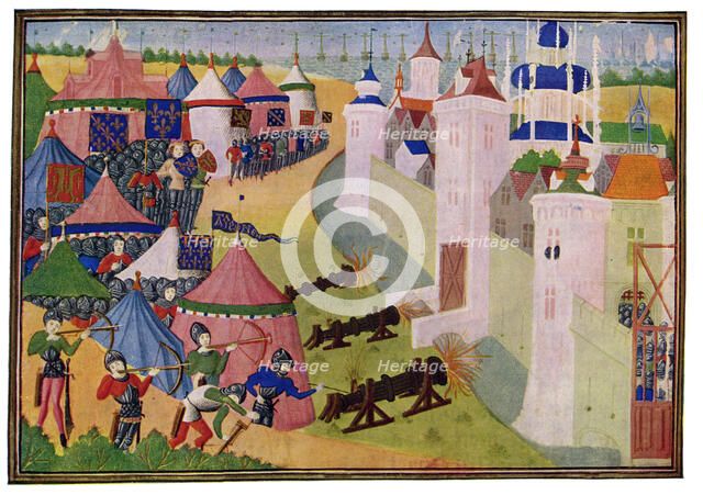 'The Assault on the Strong Town of Afrique', 15th Century.Artist: Master of the Harley Froissart