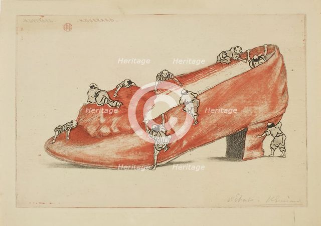 The Assault of the Shoe, 1888. Creator: Henri-Charles Guerard.