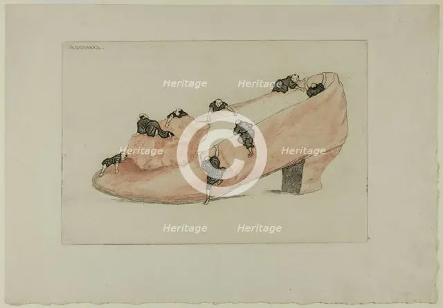 The Assault of the Shoe, 1888. Creator: Henri-Charles Guerard.