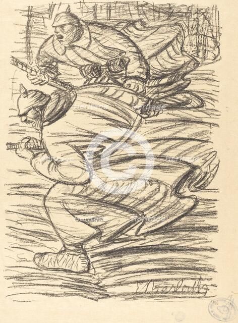 The Assault, published 1915. Creator: Ernst Barlach.