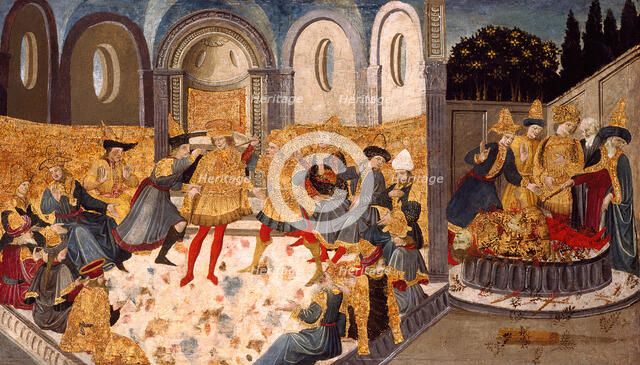 The Assassination and Funeral of Julius Caesar, 1455/60. Creators: Workshop of Apollonio di Giovanni, Workshop of Marco del Buono Giamberti.