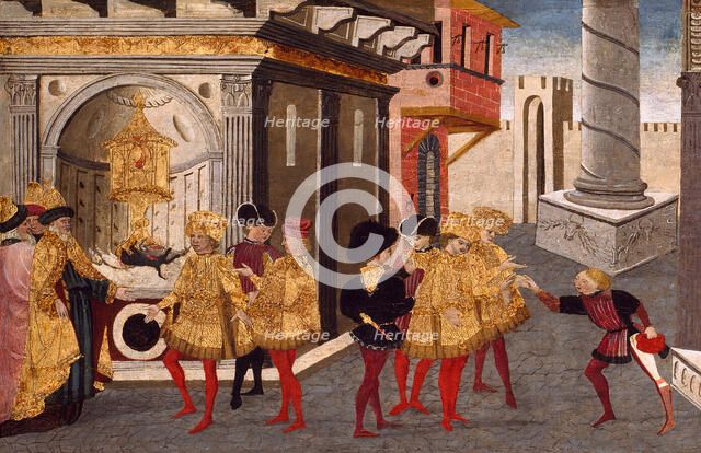 The Assassination and Funeral of Julius Caesar, 1455/60. Creators: Workshop of Apollonio di Giovanni, Workshop of Marco del Buono Giamberti.