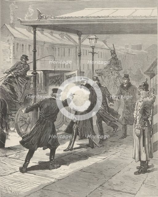 The Assassination of Count Mikhail Loris-Melikov. From "Le Monde Illustré", 1880. Creator: Férat, Jules-Descartes (1829-1906).