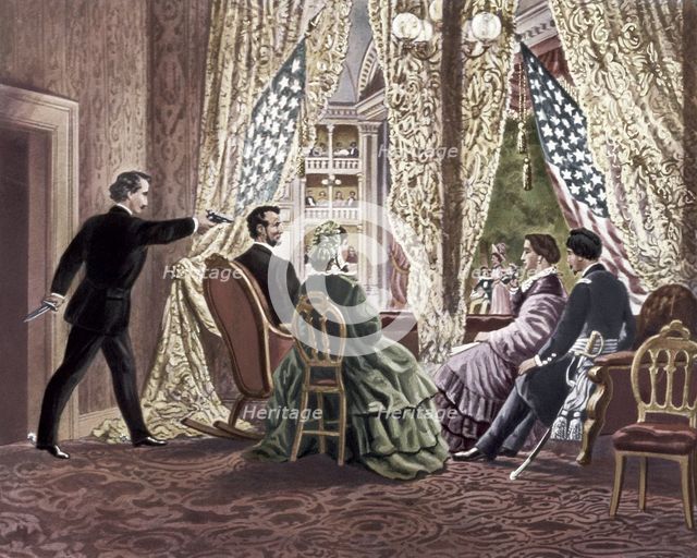 The Assassination of Abraham Lincoln, 1865. Artist: Anonymous  