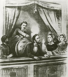 The assassination of Abraham Lincoln, Ford's Theatre, Washington, 14 April 1865. Creator: Unknown