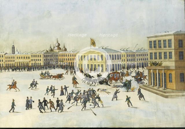 The Assassination of Alexander II on 13 March 1881, 1881-1882. Artist: Russian master  